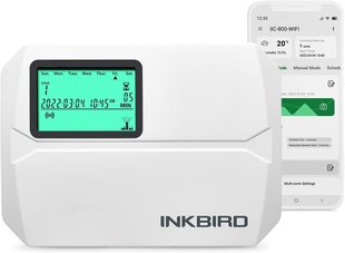 Ирригационная система Inkbird, IIC-800-WIFI, программатор на 8 зон, белый цена и информация | Оборудование для полива | 220.lv