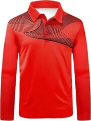 Мужская дышащая рубашка-поло с длинными рукавами SwissWell, красная цена и информация | Мужские рубашки | 220.lv
