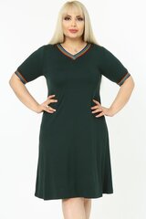 Темно-зеленое расклешенное платье T900-ZA-44 цена и информация | Платье | 220.lv