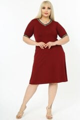 Бордовое платье с короткими рукавами T900-BO-44 цена и информация | Платья | 220.lv