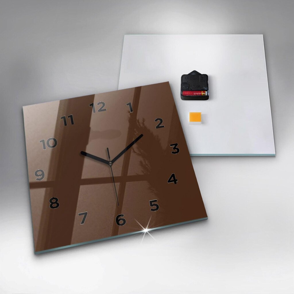 Sienas pulkstenis Brūns, 30x30 cm цена и информация | Pulksteņi | 220.lv