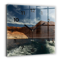 Sienas pulkstenis Cilvēks Uz Ūdens Slēpēm, 30x30 cm cena un informācija | Pulksteņi | 220.lv