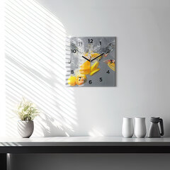Sienas pulkstenis Citrusu Līmeņi Ūdenī, 30x30 cm cena un informācija | Pulksteņi | 220.lv