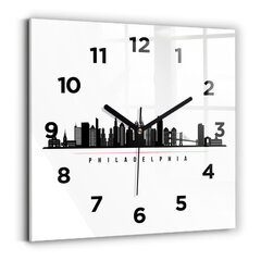 Sienas pulkstenis Filadelfijas Ilustrācija, 30x30 cm cena un informācija | Pulksteņi | 220.lv