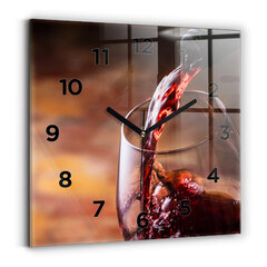 Sienas pulkstenis Glāze Sarkanvīna, 30x30 cm cena un informācija | Pulksteņi | 220.lv