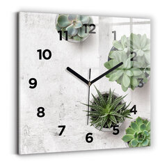 Sienas pulkstenis Dekoratīvie Augi, 30x30 cm cena un informācija | Pulksteņi | 220.lv