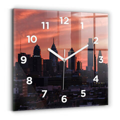 Sienas pulkstenis Filadelfijas Pilsētas Panorāma, 30x30 cm cena un informācija | Pulksteņi | 220.lv