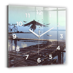 Sienas pulkstenis Eņģelis, Tilts Un Velosipēds, 30x30 cm цена и информация | Часы | 220.lv