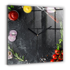 Sienas pulkstenis Dārzeņi Uz Galda, 30x30 cm cena un informācija | Pulksteņi | 220.lv