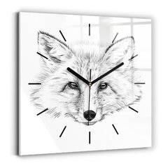 Sienas pulkstenis Grafiskā Lapsa, 30x30 cm цена и информация | Часы | 220.lv