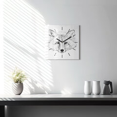 Sienas pulkstenis Grafiskā Lapsa, 30x30 cm цена и информация | Часы | 220.lv