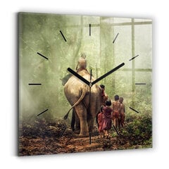 Sienas pulkstenis Bērni, Kas Vada Ziloņus, 30x30 cm cena un informācija | Pulksteņi | 220.lv