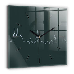 Sienas pulkstenis Brno Pilsētas Līnijas Māksla, 30x30 cm cena un informācija | Pulksteņi | 220.lv
