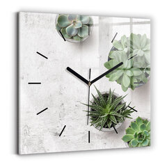 Sienas pulkstenis Dekoratīvie Augi, 30x30 cm cena un informācija | Pulksteņi | 220.lv