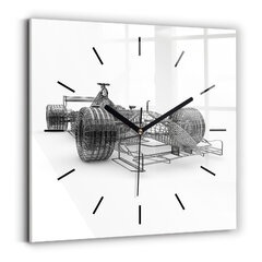 Sienas pulkstenis F1 Automašīnu Struktūra, 30x30 cm cena un informācija | Pulksteņi | 220.lv