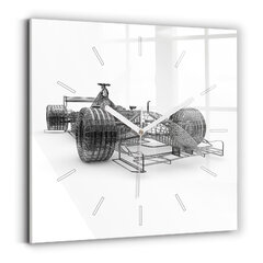 Sienas pulkstenis F1 Automašīnu Struktūra, 30x30 cm цена и информация | Часы | 220.lv