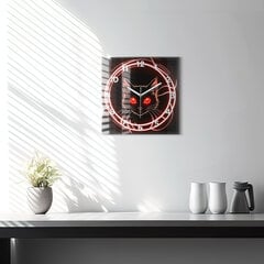 Sienas pulkstenis Kaķis Ar Sarkanām Acīm, 30x30 cm cena un informācija | Pulksteņi | 220.lv