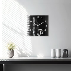 Sienas pulkstenis Kafijas Tase, 30x30 cm cena un informācija | Pulksteņi | 220.lv
