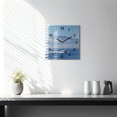 Sienas pulkstenis Plūstoša Laiva Okeānā, 30x30 cm cena un informācija | Pulksteņi | 220.lv