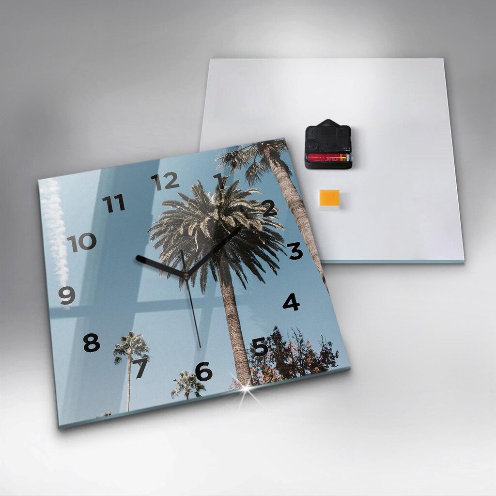 Sienas pulkstenis Plaukstas Losandželosā, 30x30 cm цена и информация | Pulksteņi | 220.lv