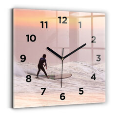 Sienas pulkstenis Sērfotājs Havaju Salās, 30x30 cm cena un informācija | Pulksteņi | 220.lv