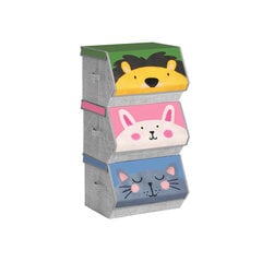 Набор из 3 детских тканевых коробок с крышками SONGMICS SHPME452 цена и информация | Ящики для вещей | 220.lv