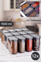 Hermia produktu uzglabāšanas konteiners, 1500 ml, 12 gab. cena un informācija | Trauki pārtikas uzglabāšanai | 220.lv