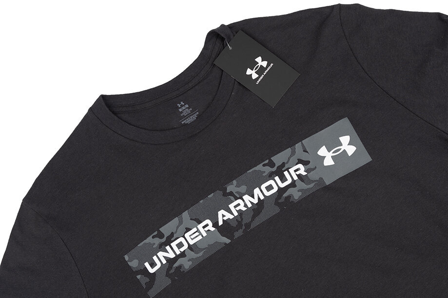 T-krekls vīriešiem Under Armour Camo Chest Stripe SS 1376830 001, melns цена и информация | Vīriešu T-krekli | 220.lv