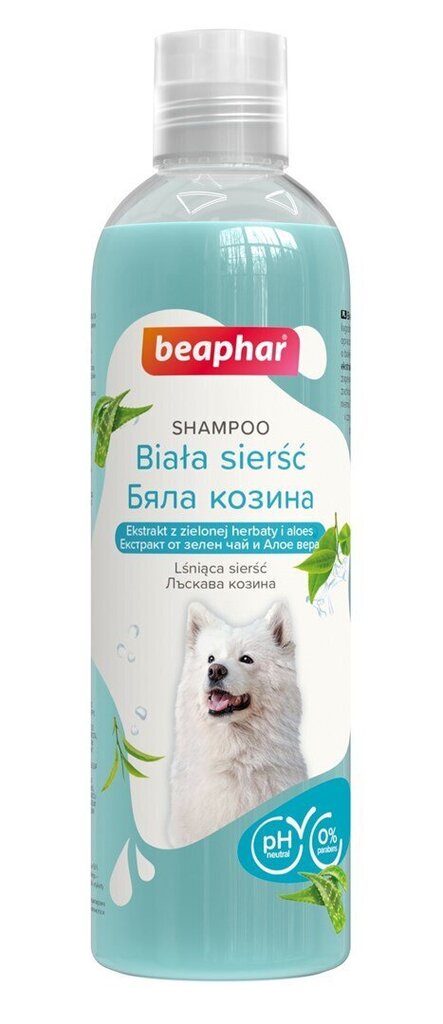 Šampūns suņiem Beaphar White coat, 250 ml cena un informācija | Kosmētiskie līdzekļi dzīvniekiem | 220.lv