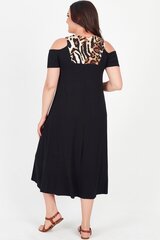 Черное платье с разрезами C716-44 цена и информация | Платья | 220.lv