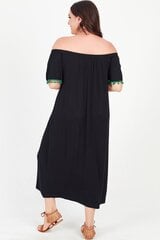 Длинное черное платье с аппликацией C712-44 цена и информация | Платья | 220.lv