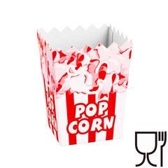 Картонная коробка для PopCorn 7x11,5x9см SMALL 0,5л 100 шт. цена и информация | Праздничная одноразовая посуда | 220.lv