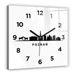 Sienas pulkstenis Poznaņas Panorāmas Grafika, 30x30 cm cena un informācija | Pulksteņi | 220.lv