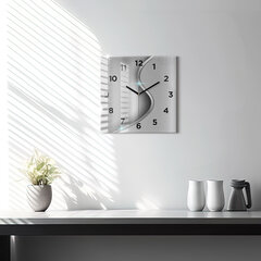 Sienas pulkstenis Pelēks Metāla Abstrakcija, 30x30 cm cena un informācija | Pulksteņi | 220.lv
