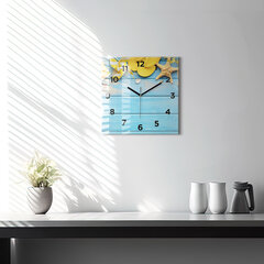 Sienas pulkstenis Pludmales Piederumi Un Dēļi, 30x30 cm цена и информация | Часы | 220.lv