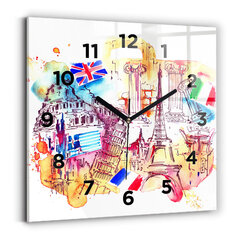 Sienas pulkstenis Pievilcīgas Pasaules Valstis, 30x30 cm цена и информация | Часы | 220.lv