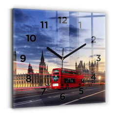 Sienas pulkstenis Sarkanais Londonas Autobuss, 30x30 cm cena un informācija | Pulksteņi | 220.lv