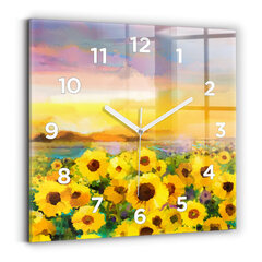 Sienas pulkstenis Saulespuķu Lauks, 30x30 cm cena un informācija | Pulksteņi | 220.lv