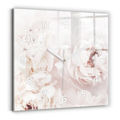 Sienas pulkstenis Peonijas Ziedi, 30x30 cm cena un informācija | Pulksteņi | 220.lv