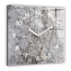 Sienas pulkstenis Pelēks Granīta Marmors, 30x30 cm cena un informācija | Pulksteņi | 220.lv