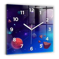 Sienas pulkstenis Planētu Galaktika, 30x30 cm cena un informācija | Pulksteņi | 220.lv