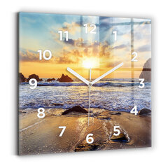Sienas pulkstenis Saulriets Pludmalē, 30x30 cm cena un informācija | Pulksteņi | 220.lv