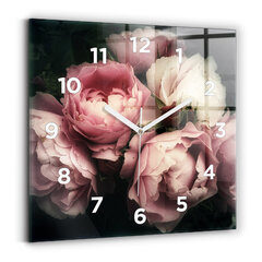 Sienas pulkstenis Rozā Rožu Pušķis, 30x30 cm cena un informācija | Pulksteņi | 220.lv