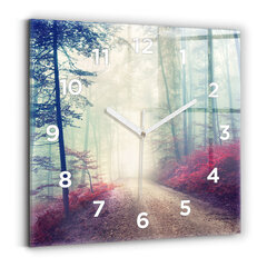 Sienas pulkstenis Rudens Ceļa Meža Migla, 30x30 cm cena un informācija | Pulksteņi | 220.lv
