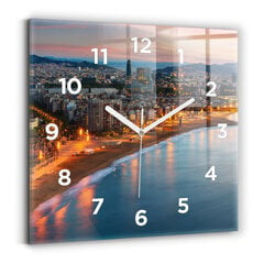 Sienas pulkstenis Pludmale Barselonā, 30x30 cm цена и информация | Часы | 220.lv
