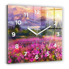 Sienas pulkstenis Pļava Saulrietā, 30x30 cm цена и информация | Часы | 220.lv