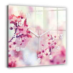 Sienas pulkstenis Pavasara Ziedi, 30x30 cm cena un informācija | Pulksteņi | 220.lv
