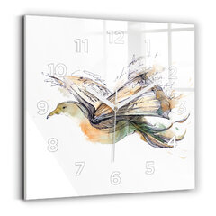 Sienas pulkstenis Putns Un Grāmata, 30x30 cm cena un informācija | Pulksteņi | 220.lv