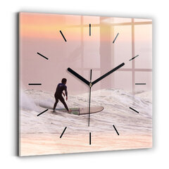 Sienas pulkstenis Sērfotājs Havaju Salās, 30x30 cm cena un informācija | Pulksteņi | 220.lv
