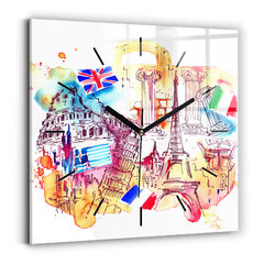 Sienas pulkstenis Pievilcīgas Pasaules Valstis, 30x30 cm cena un informācija | Pulksteņi | 220.lv